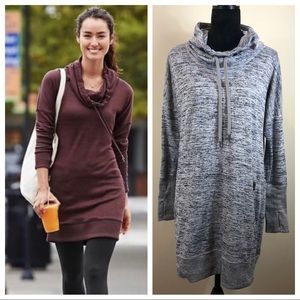 Athleta Gray Sport It Cowl Neck Sweater Dress S